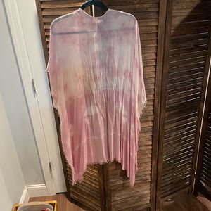 Pink Tie-Dye Kimono Beach Cover Up